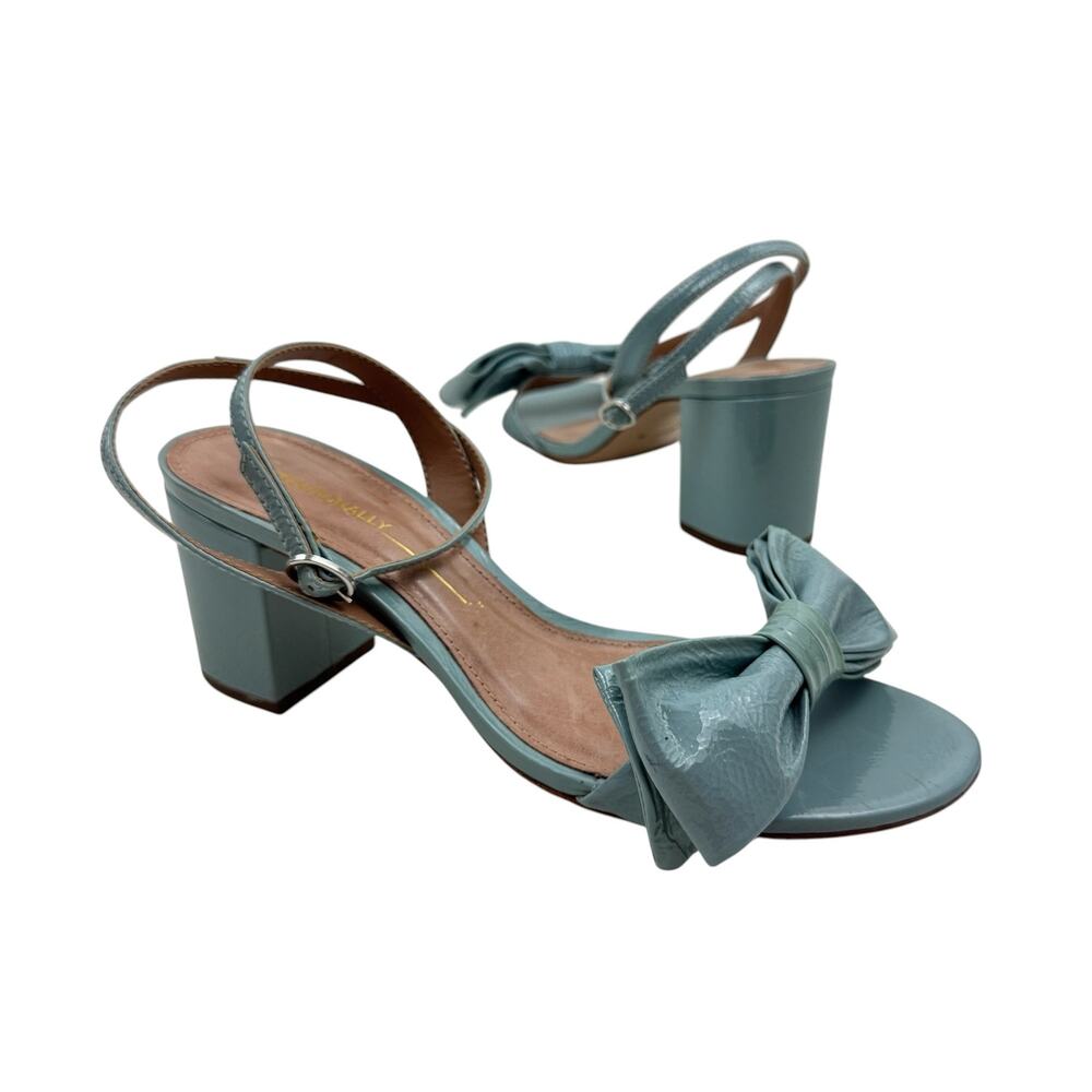 Intentionally Blank Blue Bowtie Leather Heels